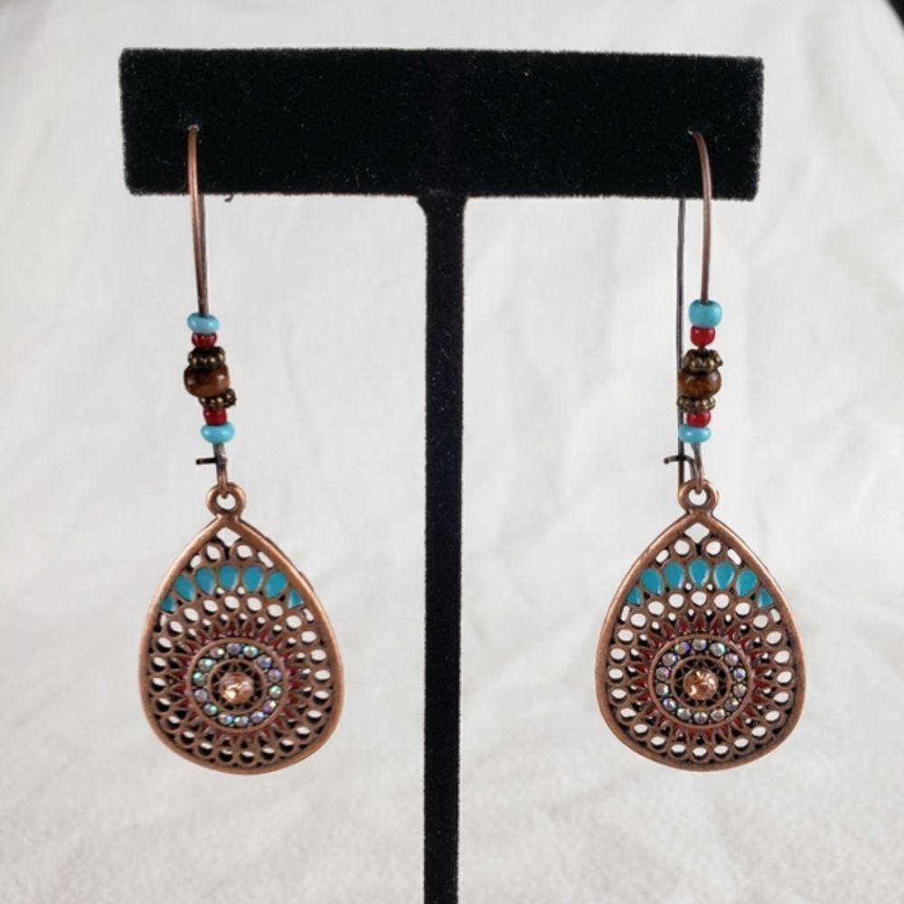 Boho Tear Drop Sparkle Earrings